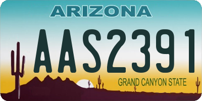 AZ license plate AAS2391