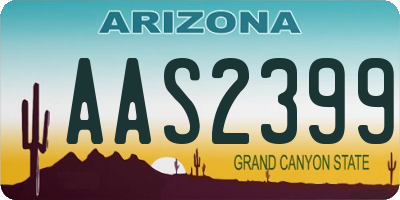 AZ license plate AAS2399