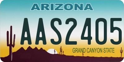 AZ license plate AAS2405