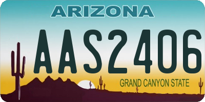AZ license plate AAS2406