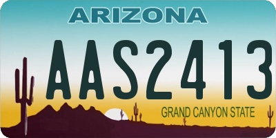 AZ license plate AAS2413