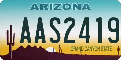 AZ license plate AAS2419