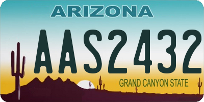 AZ license plate AAS2432