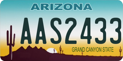 AZ license plate AAS2433