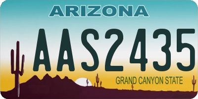 AZ license plate AAS2435