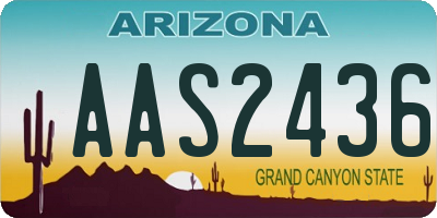 AZ license plate AAS2436