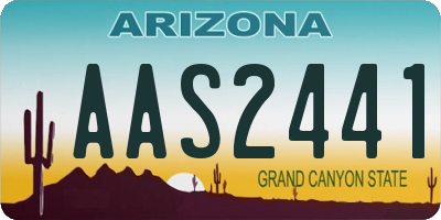AZ license plate AAS2441