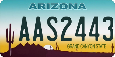 AZ license plate AAS2443