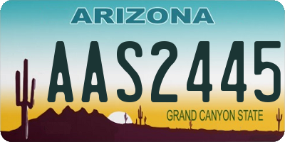AZ license plate AAS2445