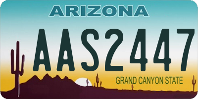 AZ license plate AAS2447
