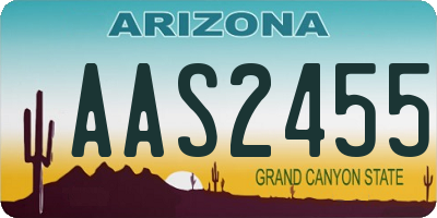 AZ license plate AAS2455