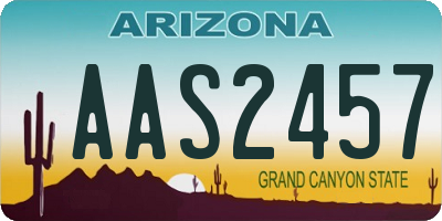 AZ license plate AAS2457
