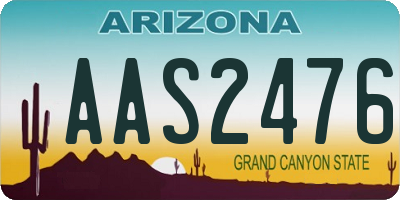 AZ license plate AAS2476