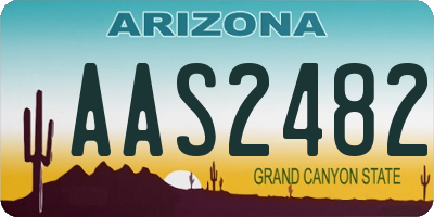 AZ license plate AAS2482