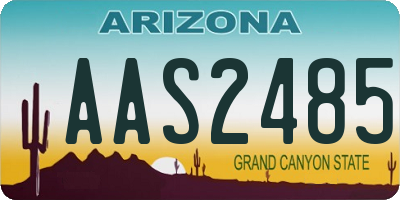 AZ license plate AAS2485
