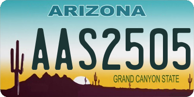 AZ license plate AAS2505