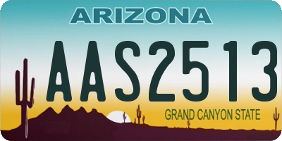 AZ license plate AAS2513