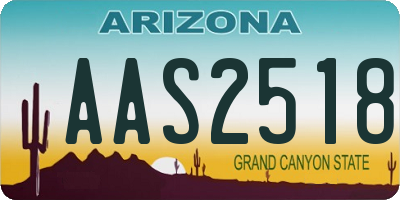 AZ license plate AAS2518