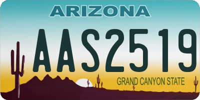 AZ license plate AAS2519