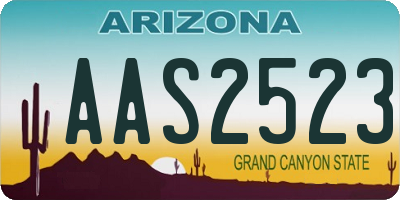 AZ license plate AAS2523