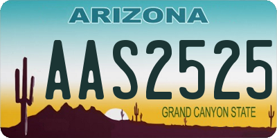 AZ license plate AAS2525