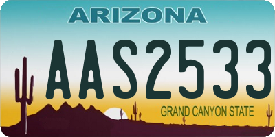 AZ license plate AAS2533