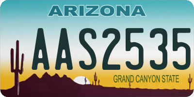 AZ license plate AAS2535