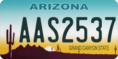 AZ license plate AAS2537