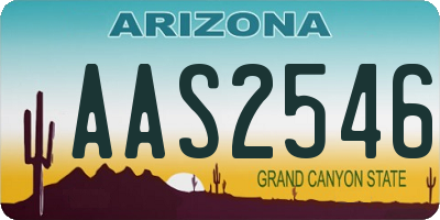 AZ license plate AAS2546