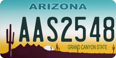 AZ license plate AAS2548