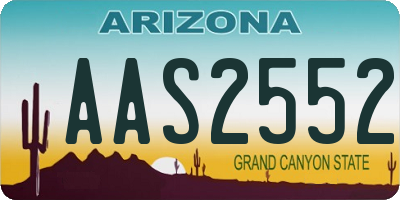 AZ license plate AAS2552
