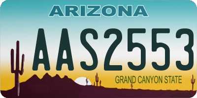 AZ license plate AAS2553