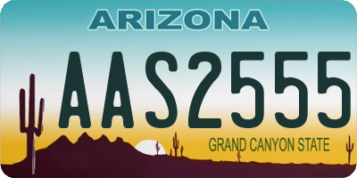 AZ license plate AAS2555