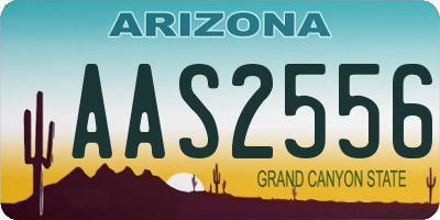 AZ license plate AAS2556