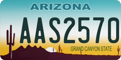 AZ license plate AAS2570