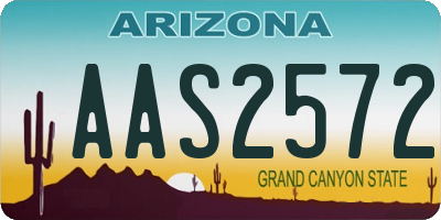 AZ license plate AAS2572