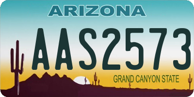 AZ license plate AAS2573