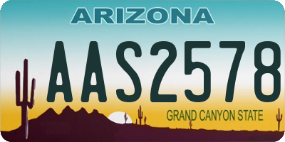 AZ license plate AAS2578