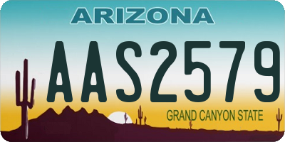 AZ license plate AAS2579