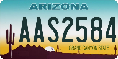 AZ license plate AAS2584