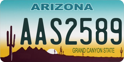 AZ license plate AAS2589