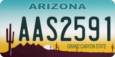 AZ license plate AAS2591