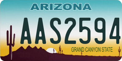 AZ license plate AAS2594
