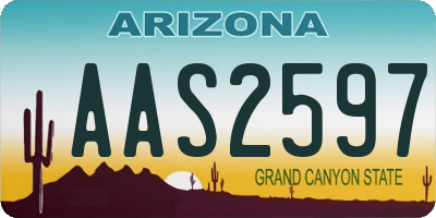 AZ license plate AAS2597