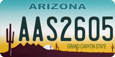 AZ license plate AAS2605