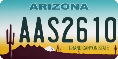 AZ license plate AAS2610