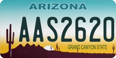 AZ license plate AAS2620