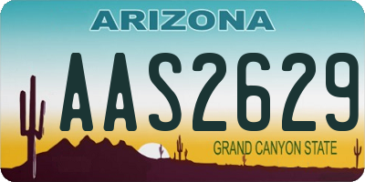 AZ license plate AAS2629