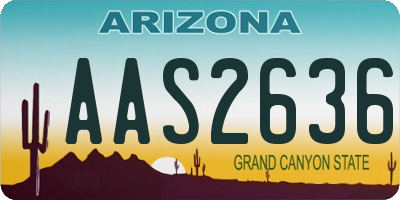 AZ license plate AAS2636