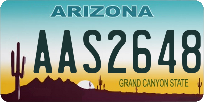 AZ license plate AAS2648